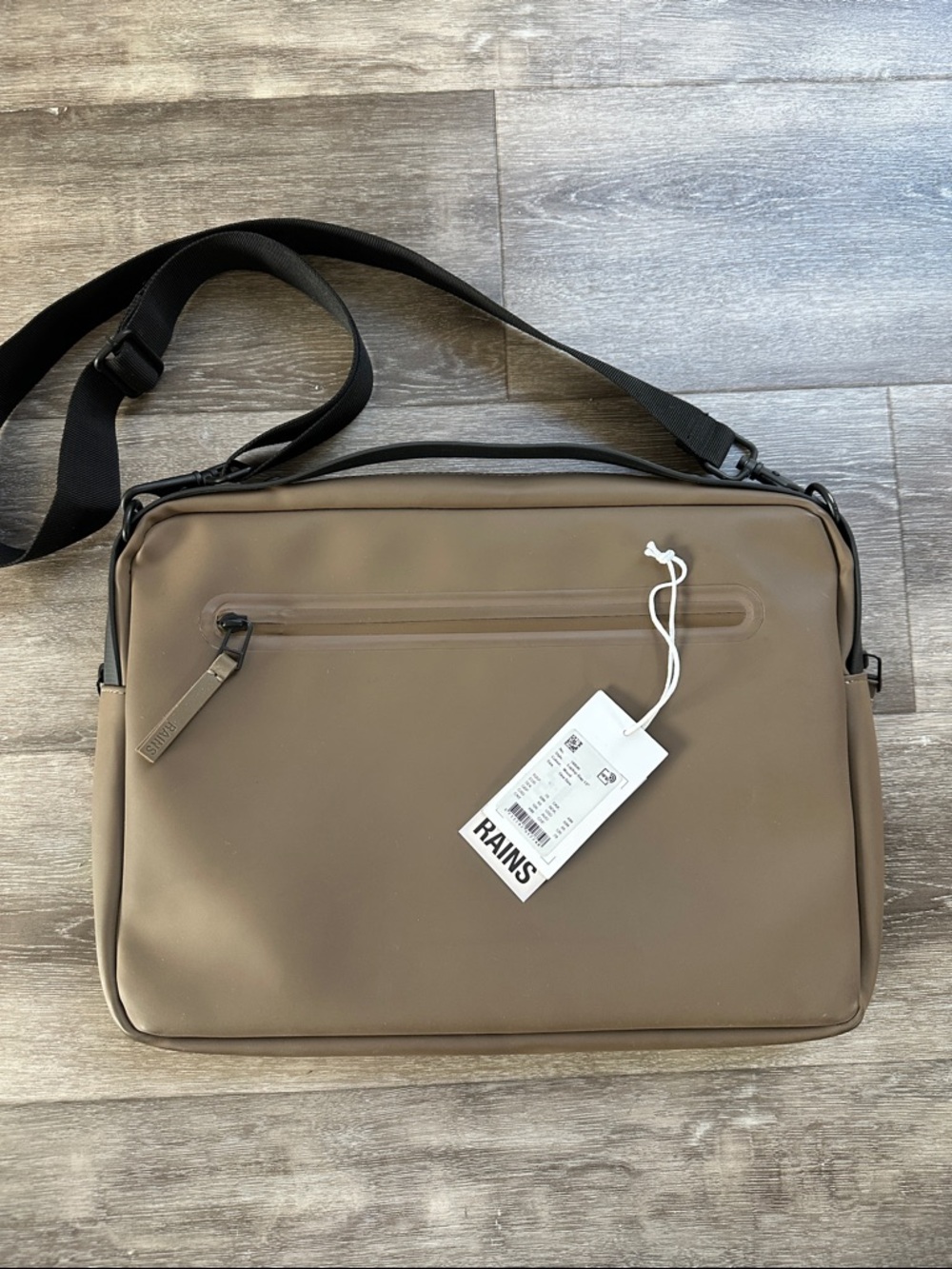 Rains Wood Waterproof Laptop Bag with Black Strap